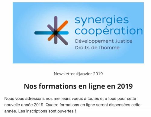 Newsletter Janvier 2019